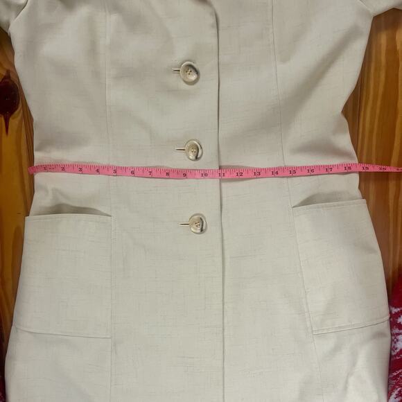 Vintage 1970s Primrose Yellow Trench Coat Button Up Size S No Belt Lorendale - Picture 9 of 16